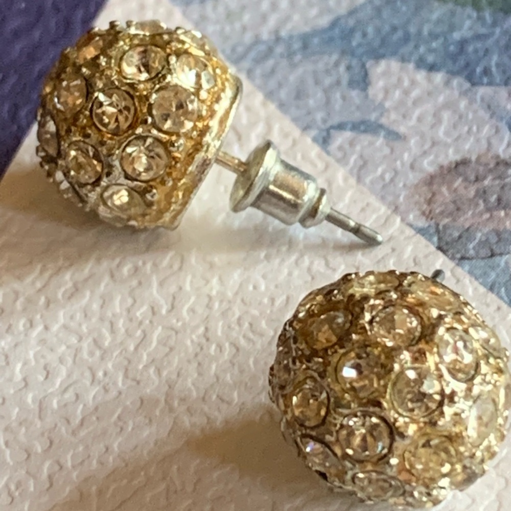 Elegant Gold and Silver Crystal Ball Earrings